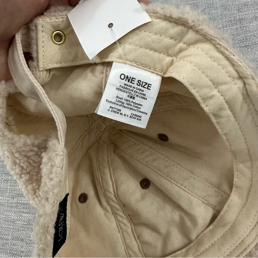 NWT J.Crew Sherpa Baseball Cap - Picture 3 of 3